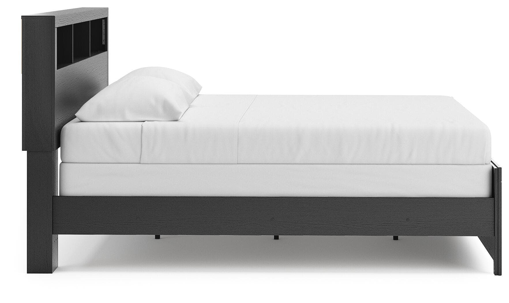 Jonnifer King Bookcase Panel Bed — Black/Gray — view 8
