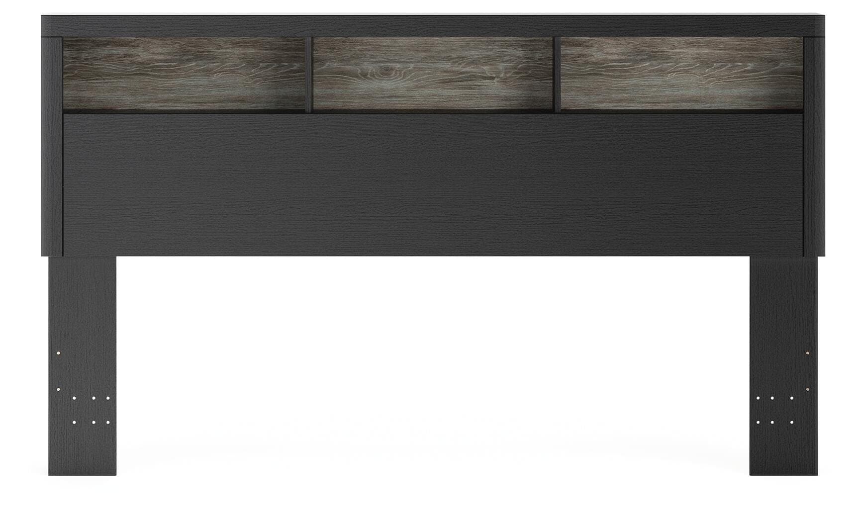 Jonnifer Lighted King Bookcase Headboard — Black/Gray — view 2