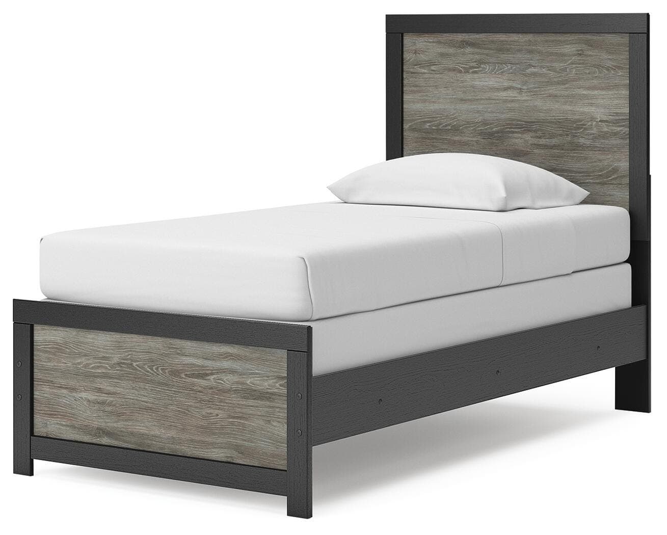Jonnifer Twin Panel Bed — Black/Gray — view 4