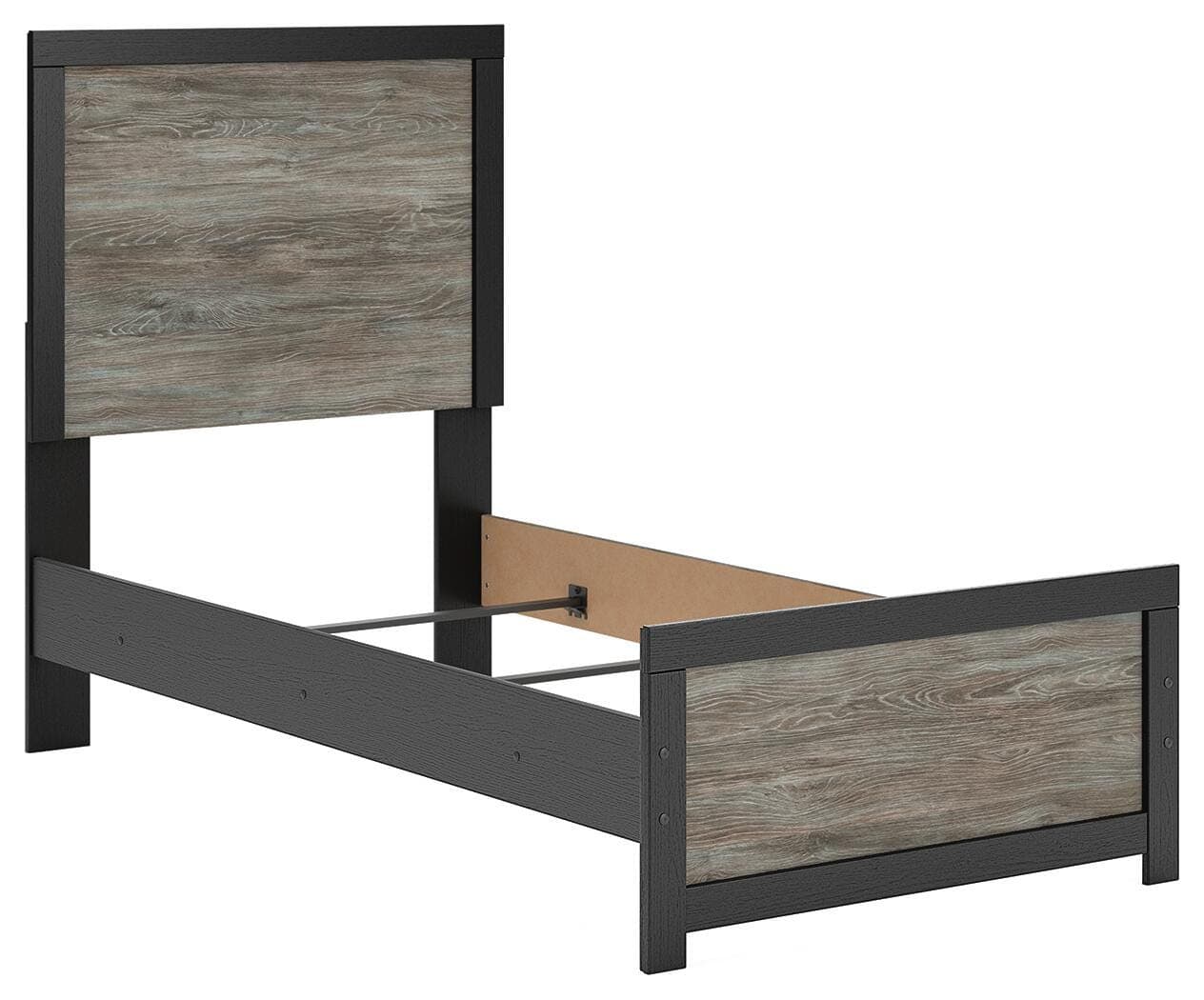 Jonnifer Twin Panel Bed — Black/Gray — view 2