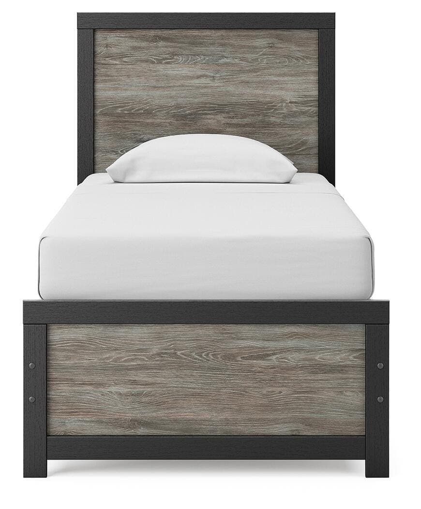Jonnifer Twin Panel Bed — Black/Gray — view 3