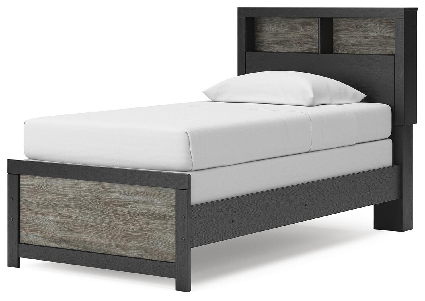 Jonnifer Twin Bookcase Bed — Black/Gray — view 4