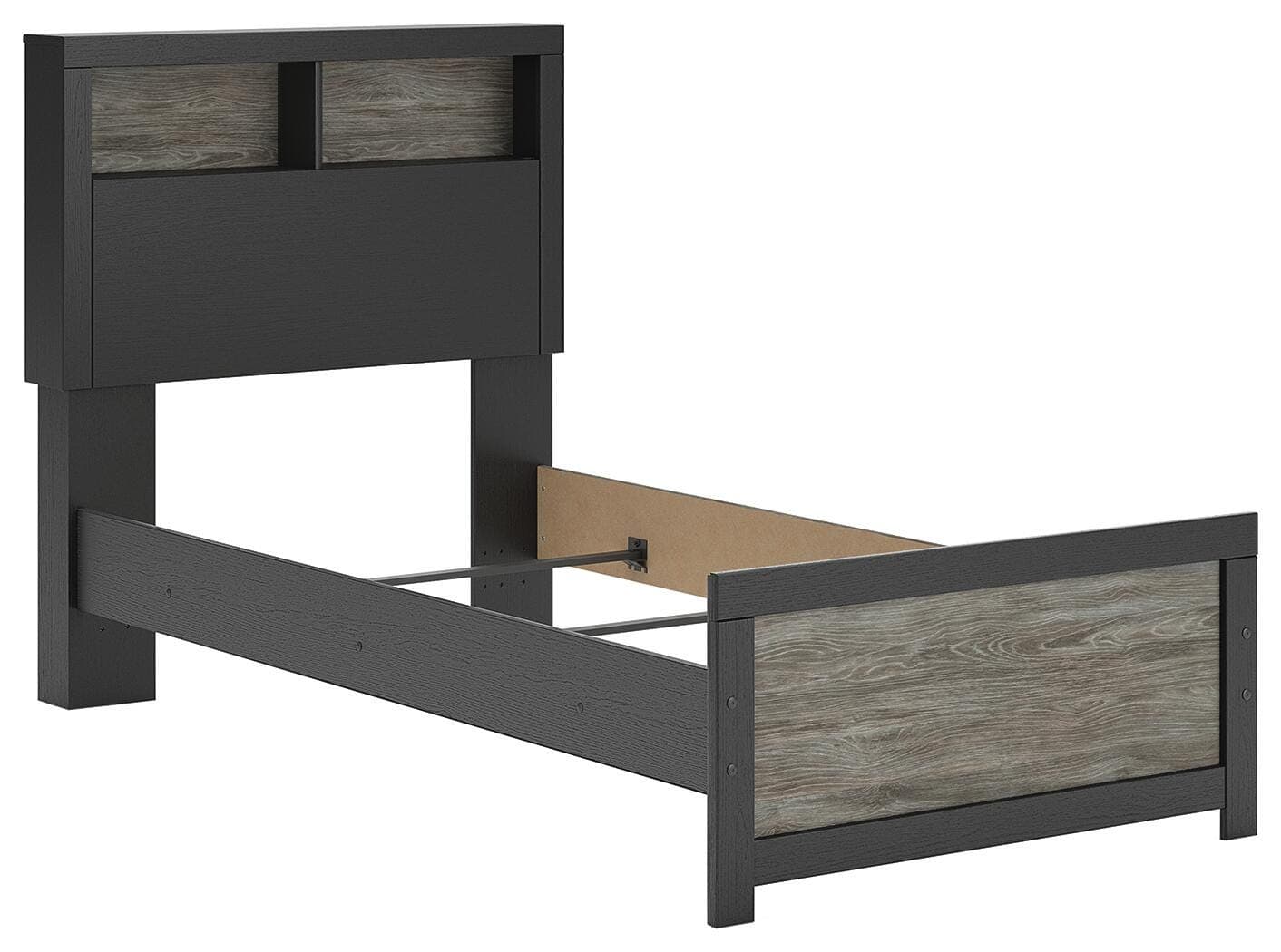 Jonnifer Twin Bookcase Bed — Black/Gray — view 2