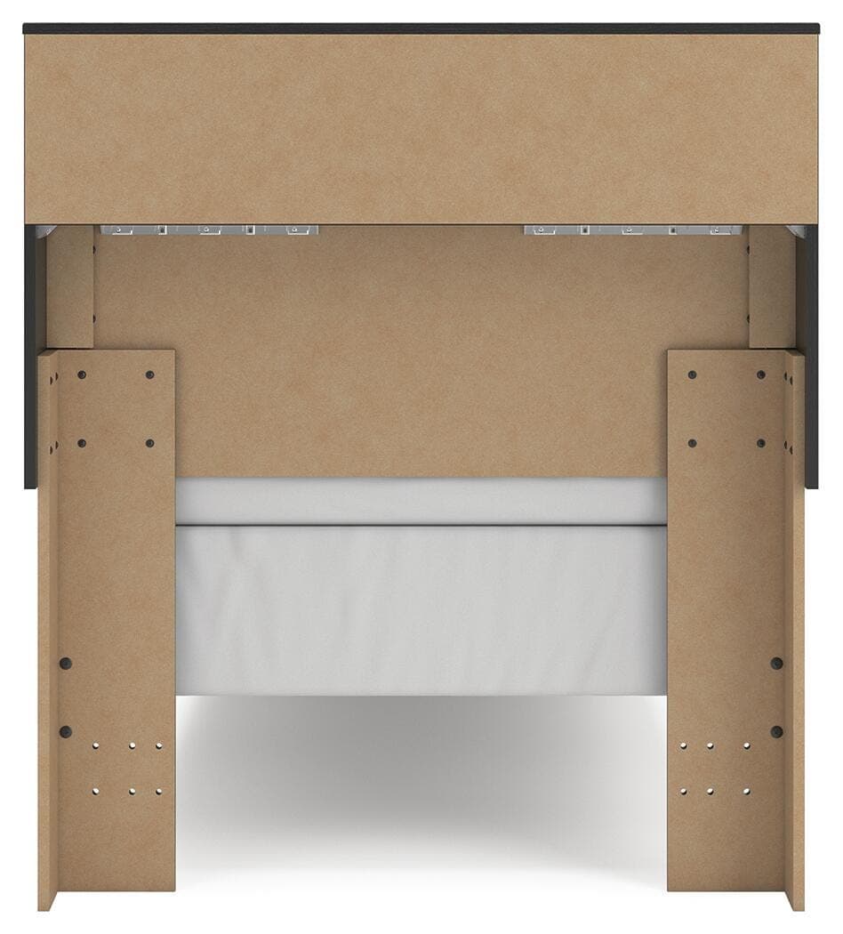 Jonnifer Twin Bookcase Bed — Black/Gray — view 6