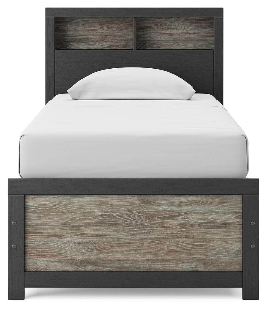 Jonnifer Twin Bookcase Bed — Black/Gray — view 3