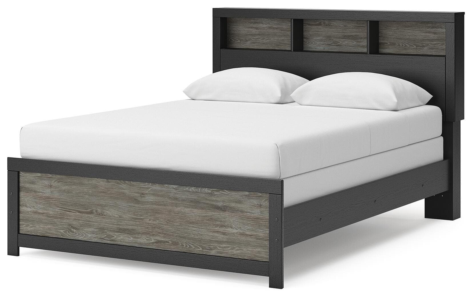 Jonnifer Queen Bookcase Bed — Black/Gray — view 4