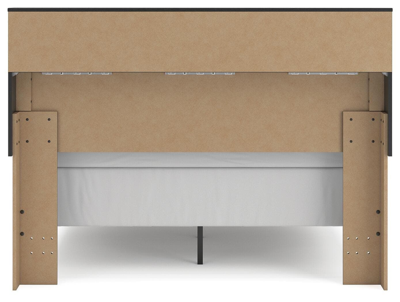 Jonnifer Queen Bookcase Bed — Black/Gray — view 6