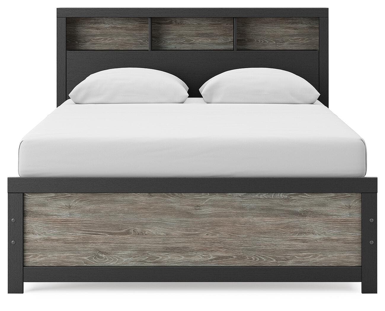Jonnifer Queen Bookcase Bed — Black/Gray — view 3