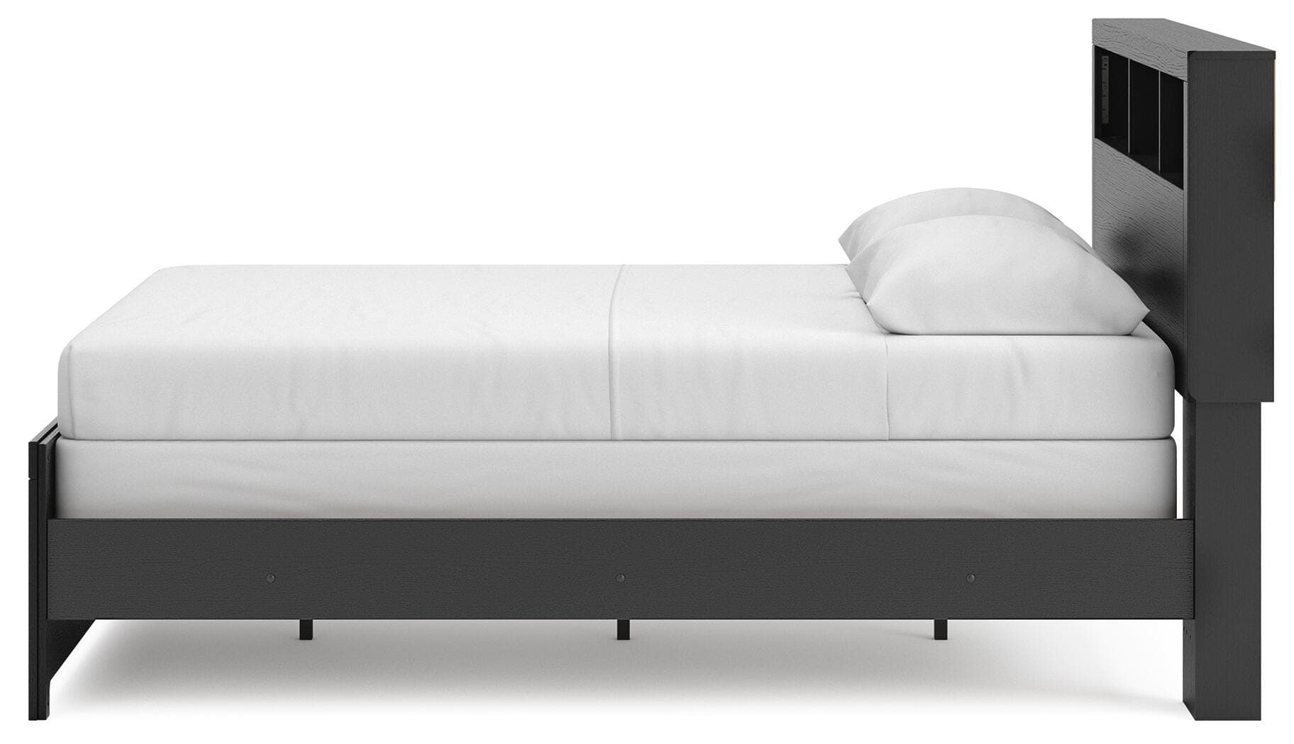 Jonnifer Queen Bookcase Bed — Black/Gray — view 7