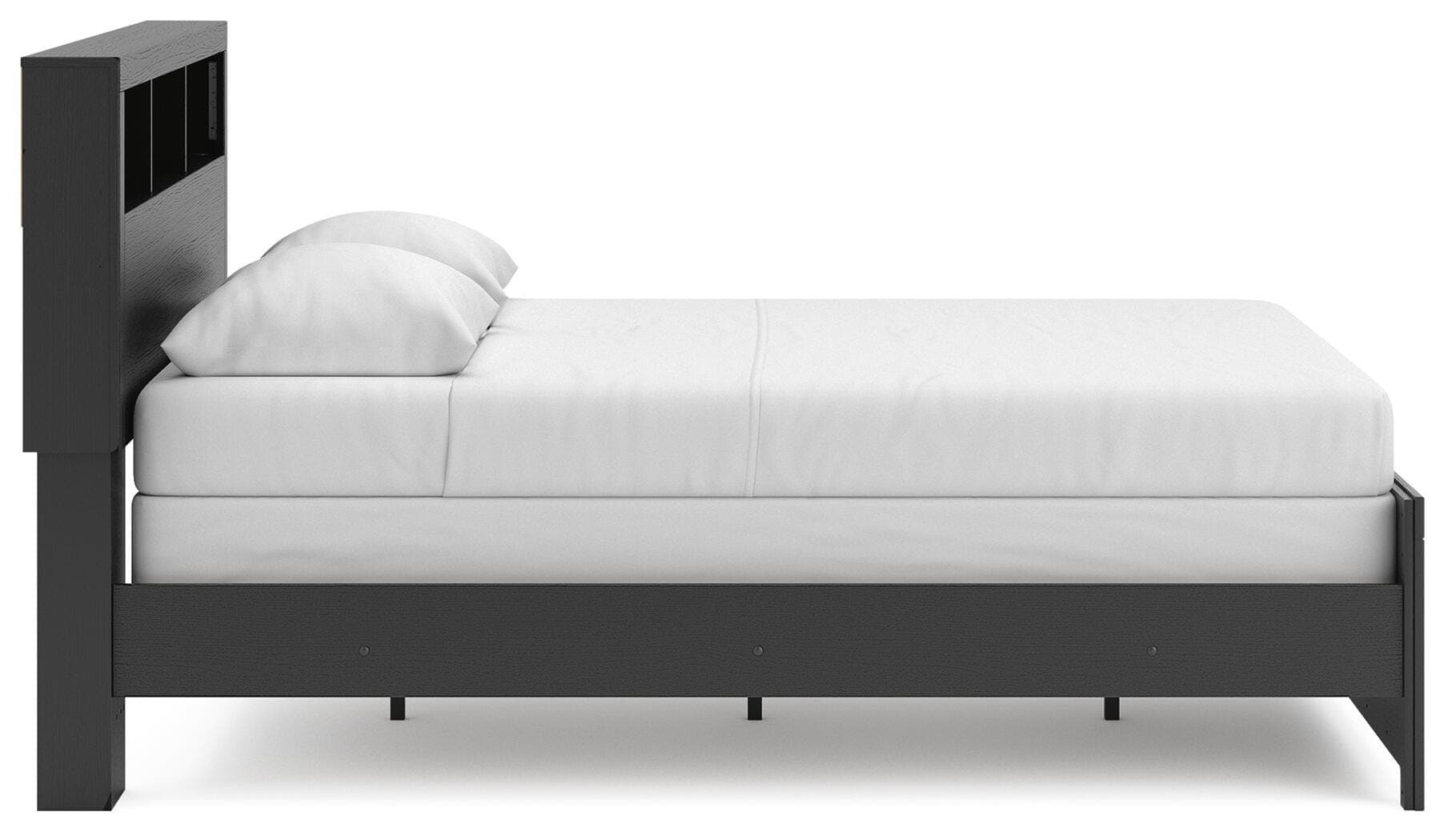 Jonnifer Queen Bookcase Bed — Black/Gray — view 5