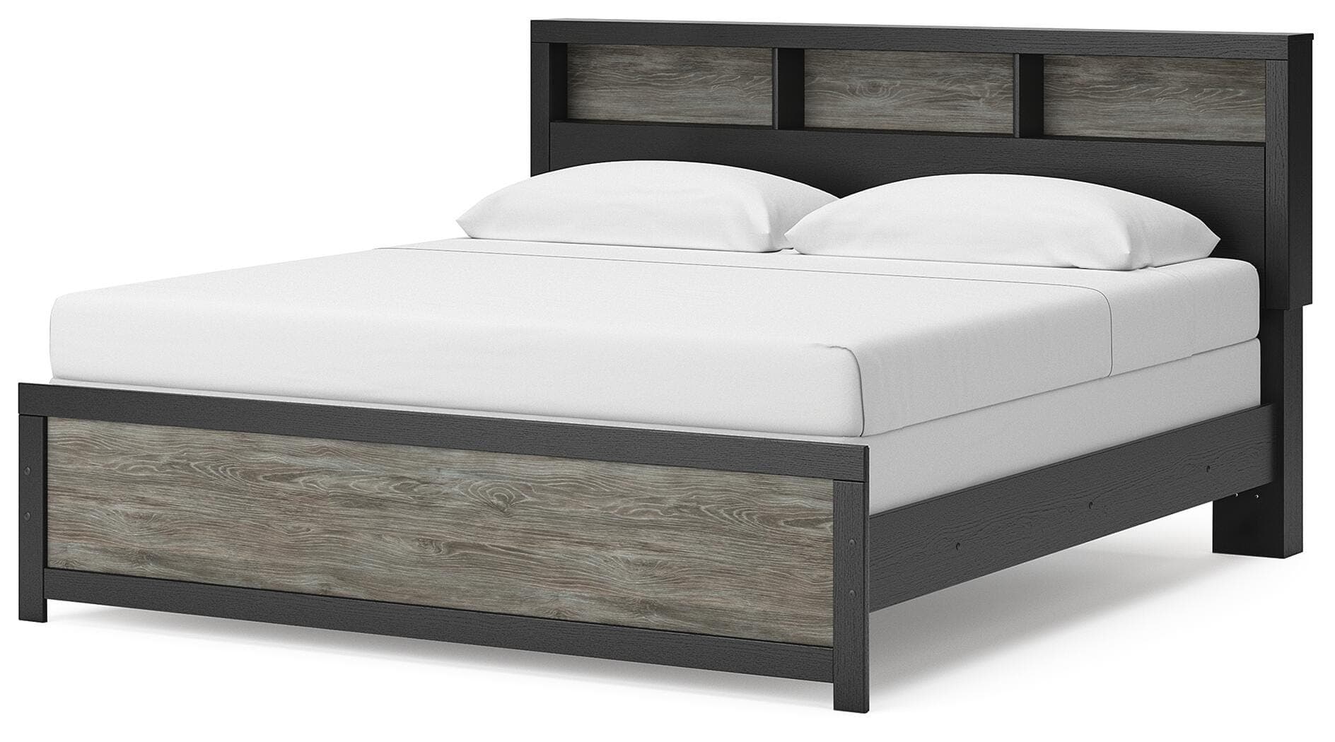Jonnifer King Bookcase Bed — Black/Gray — view 4