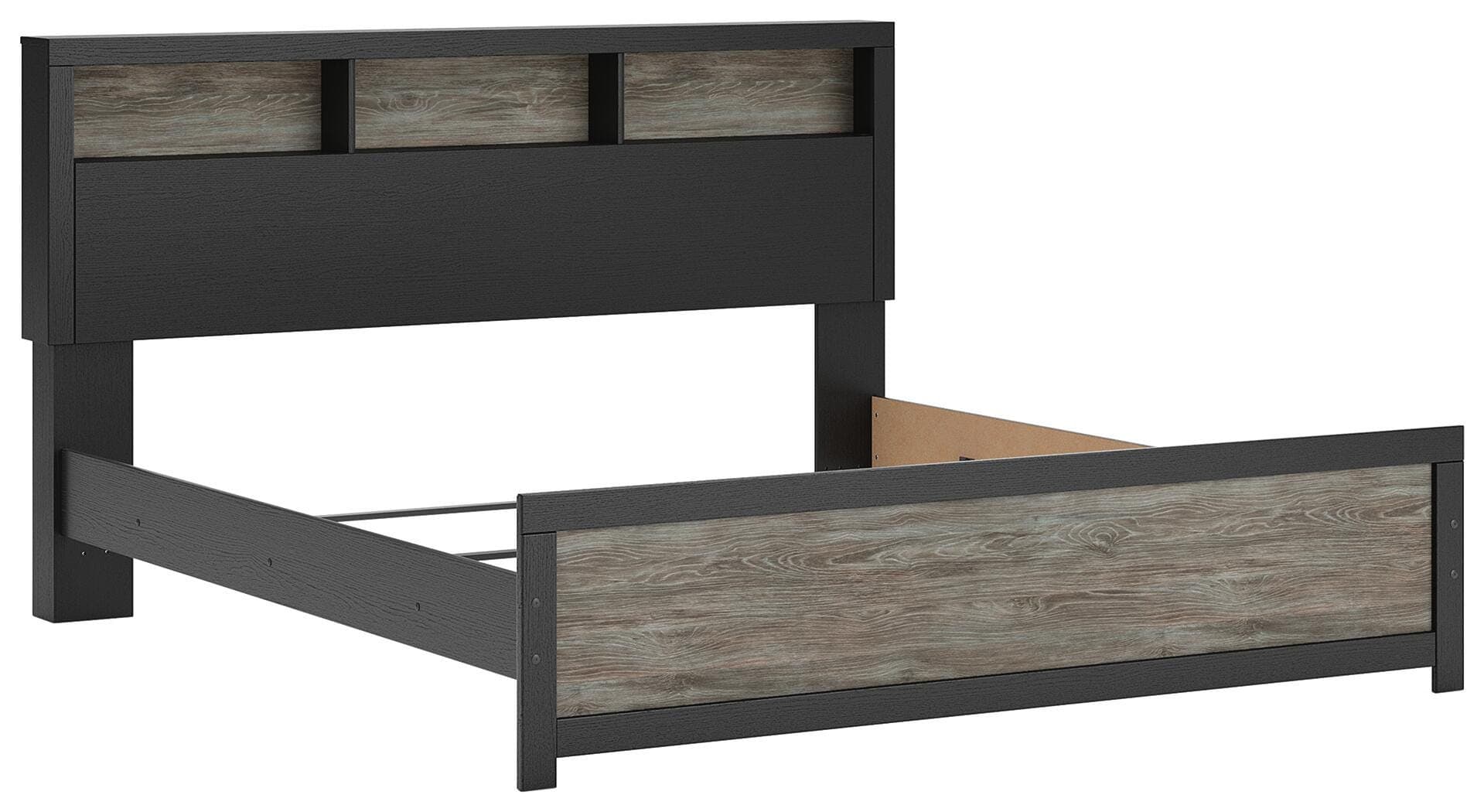 Jonnifer King Bookcase Bed — Black/Gray — view 2