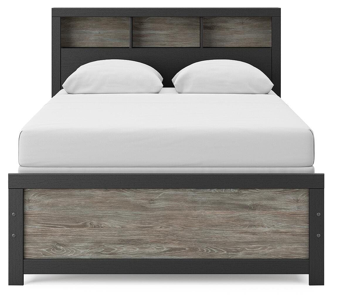 Jonnifer Full Bookcase Bed — Black/Gray — view 3