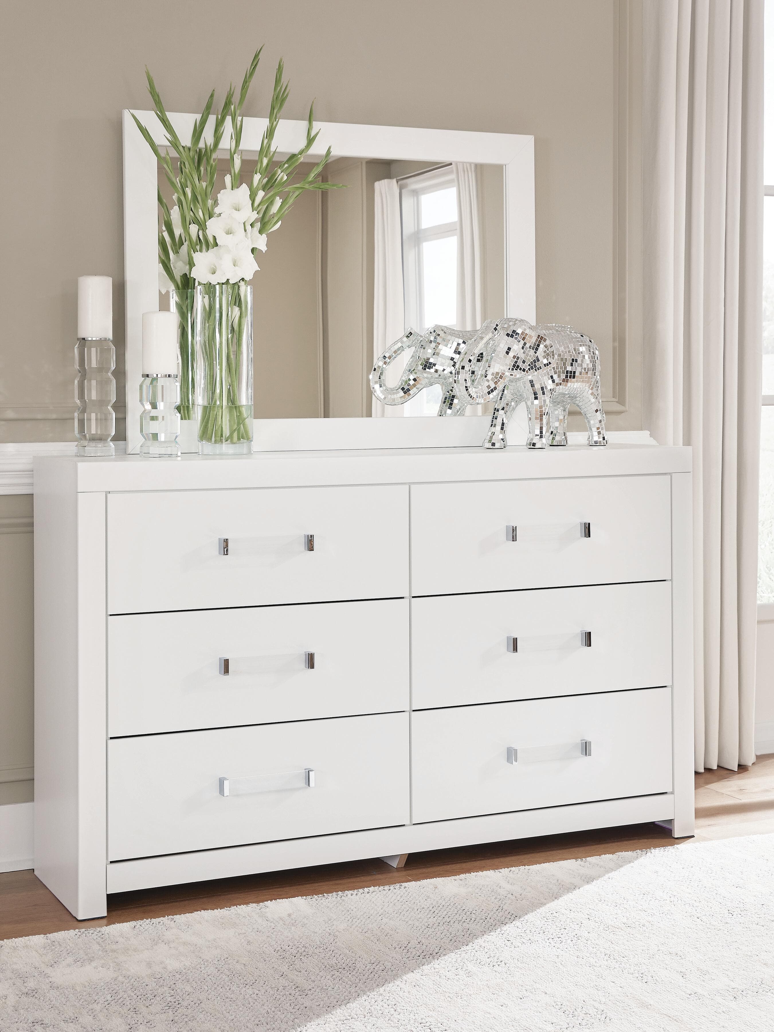 Raechalla Dresser and Mirror — White — view 2