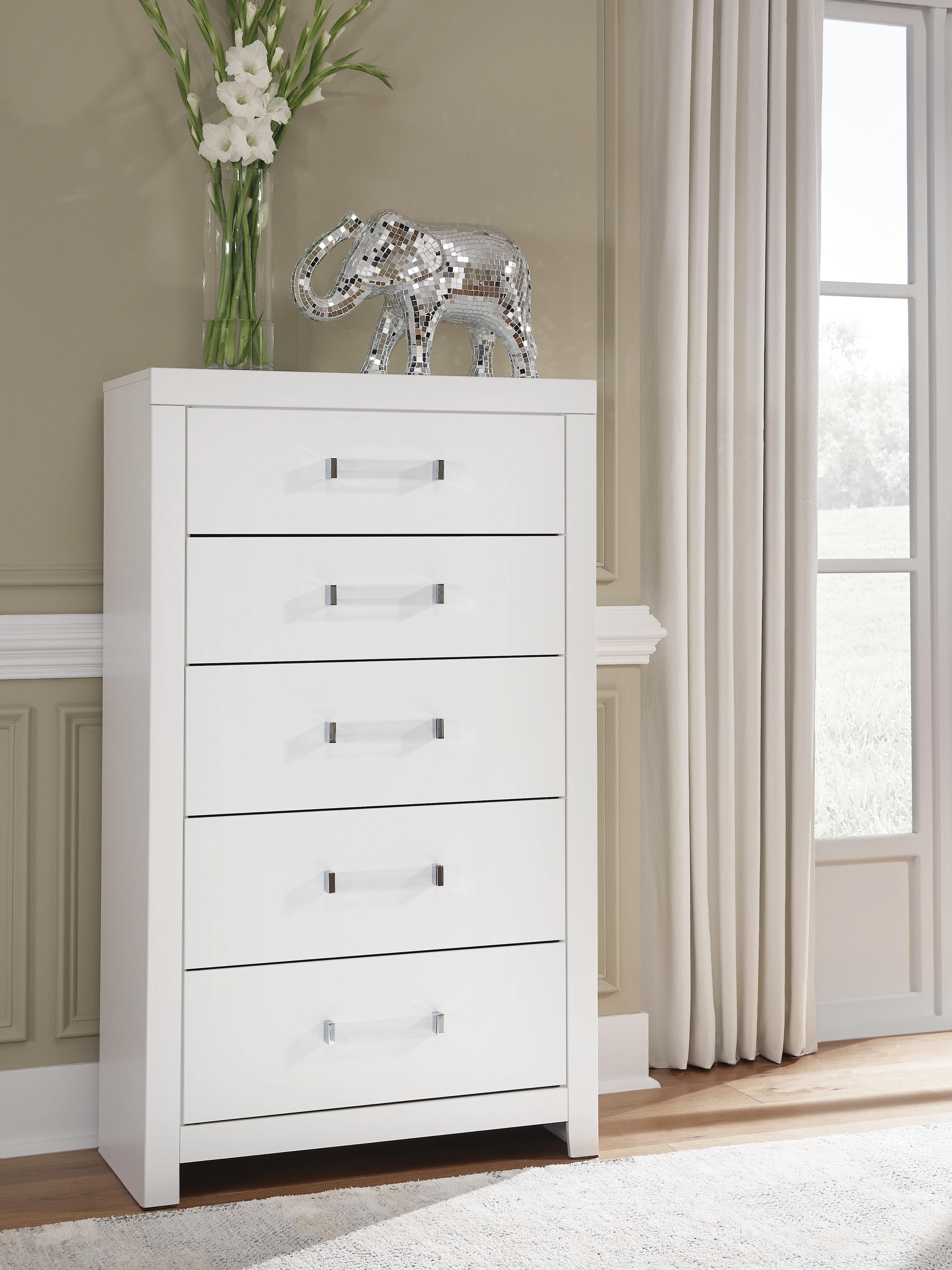 Raechalla Chest of Drawers — White — view 2