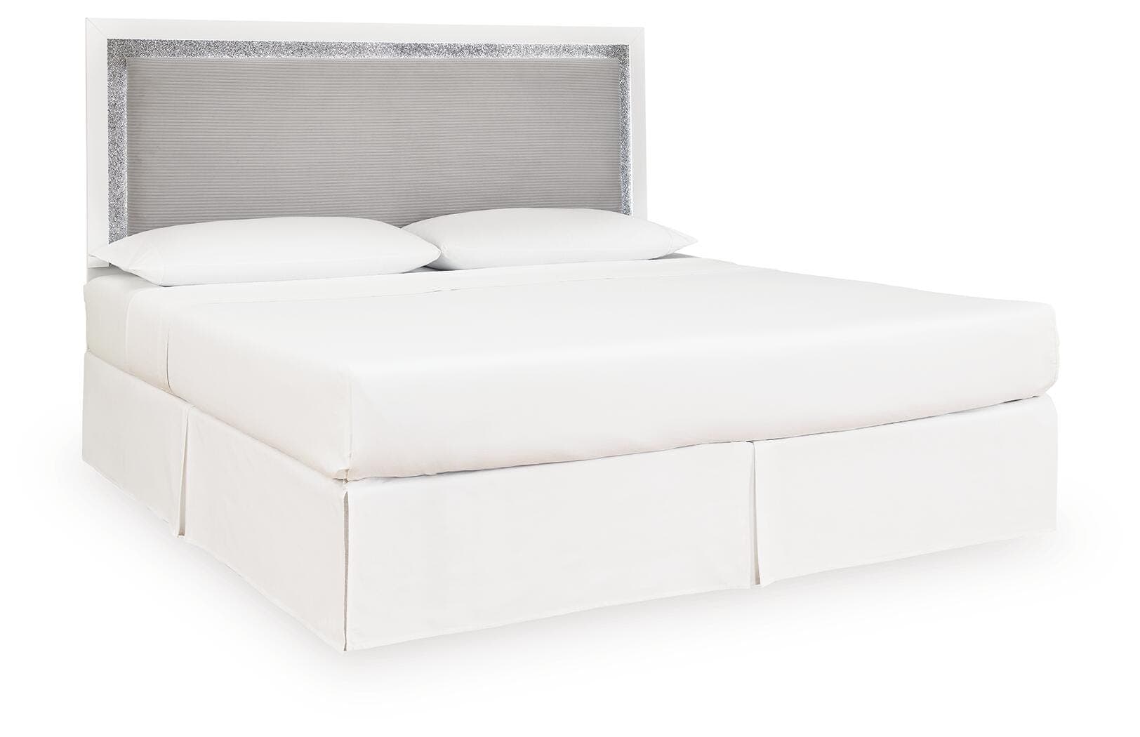 Raechalla King Upholstered Panel Headboard — White — view 3