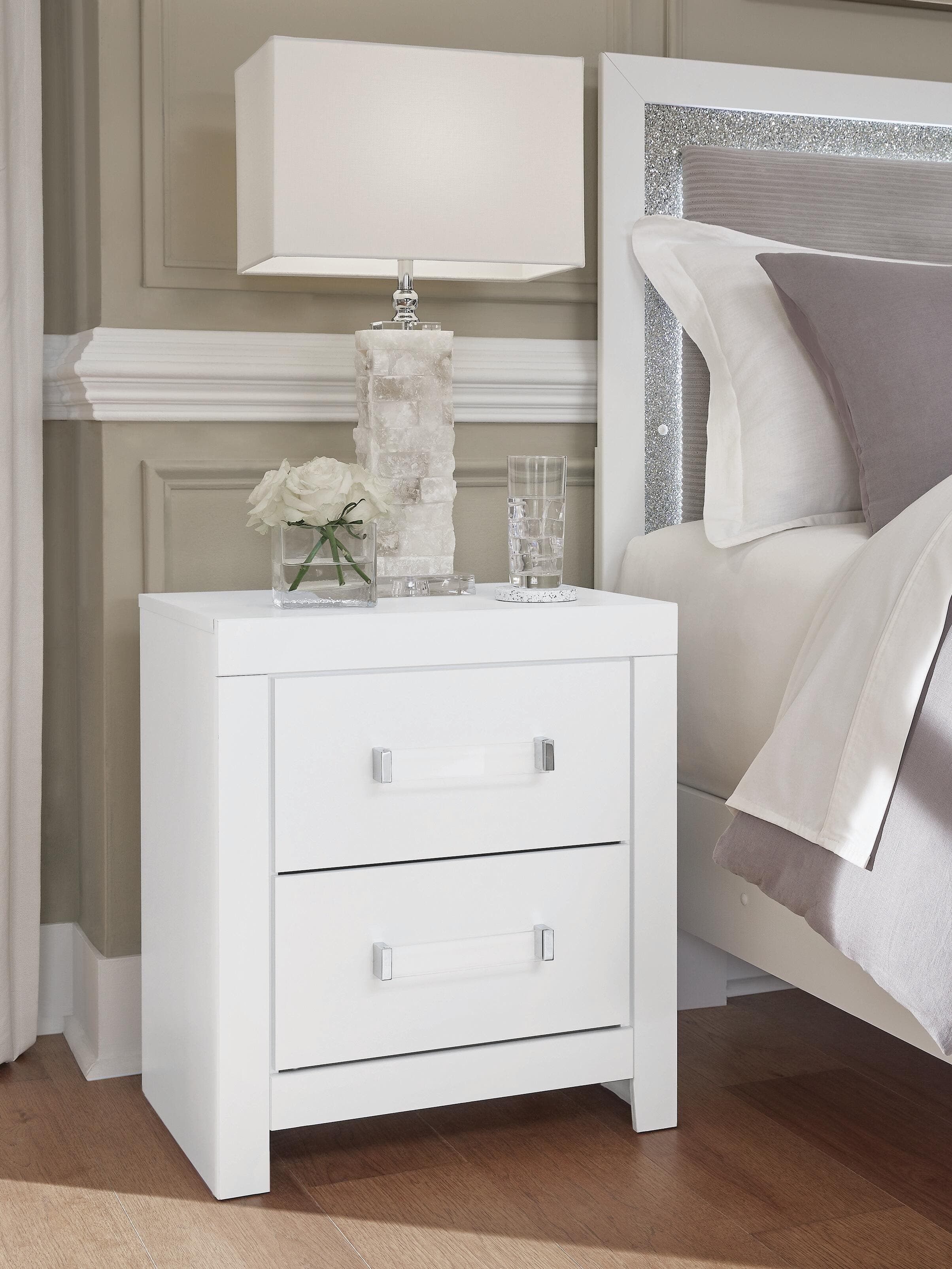 Raechalla Nightstand — White — view 2
