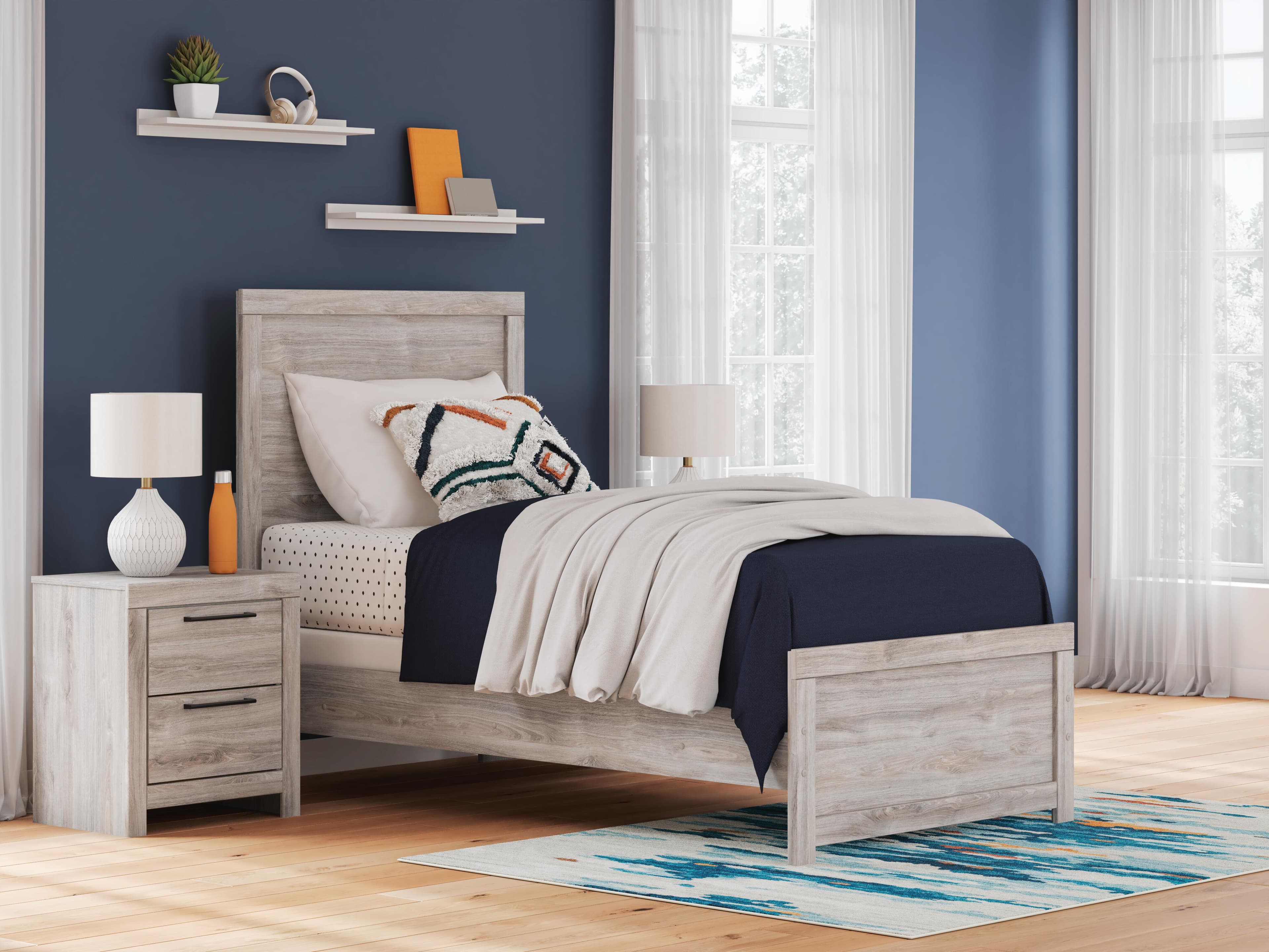 Jonnifer Twin Panel Bed — Gray — view 2