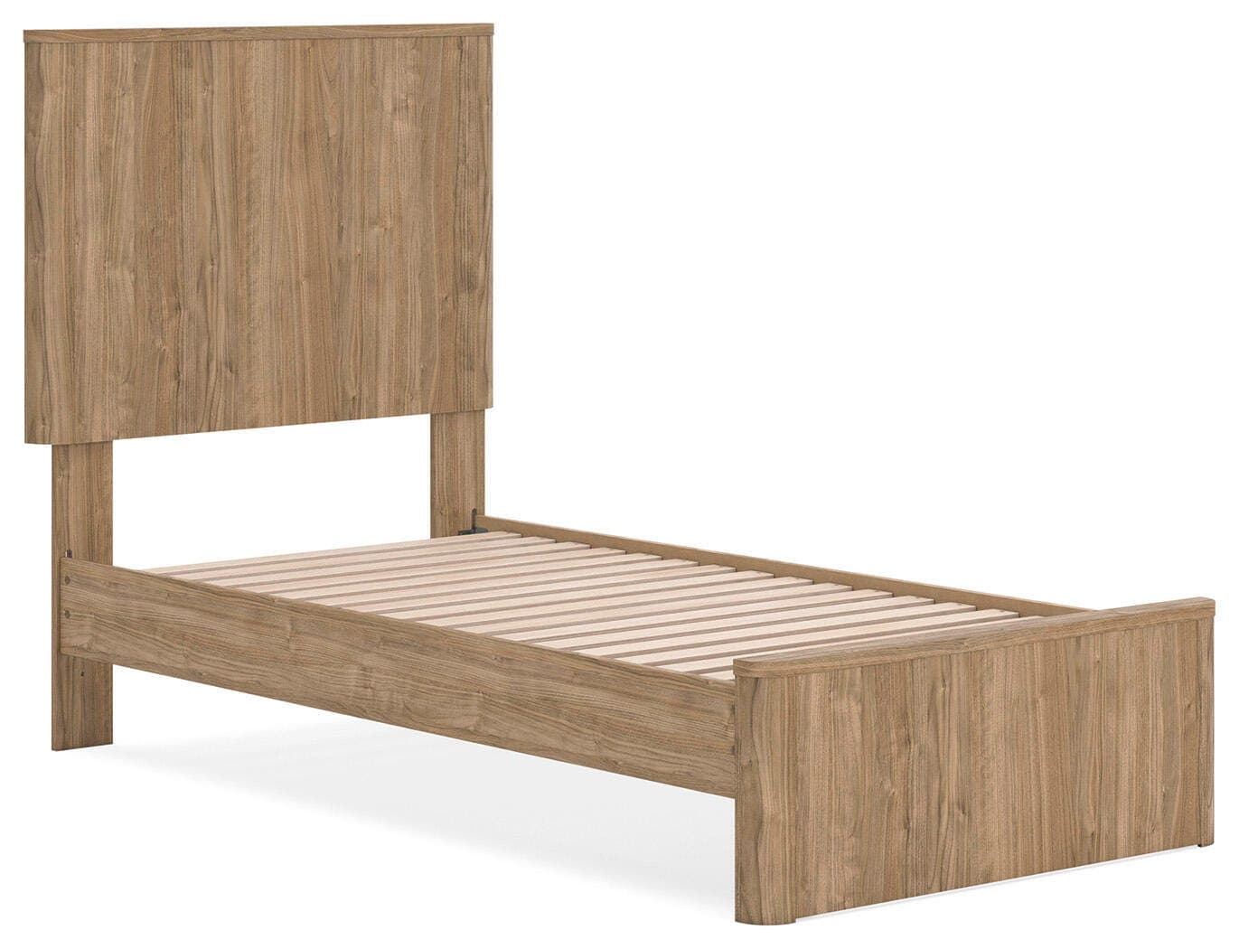 Dovander Twin Panel Platform Bed — Warm Natural Brown — view 3