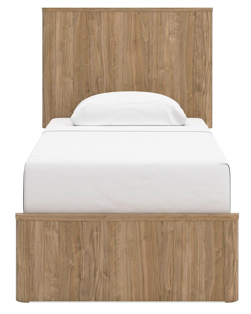 Dovander Twin Panel Platform Bed — Warm Natural Brown — view 5
