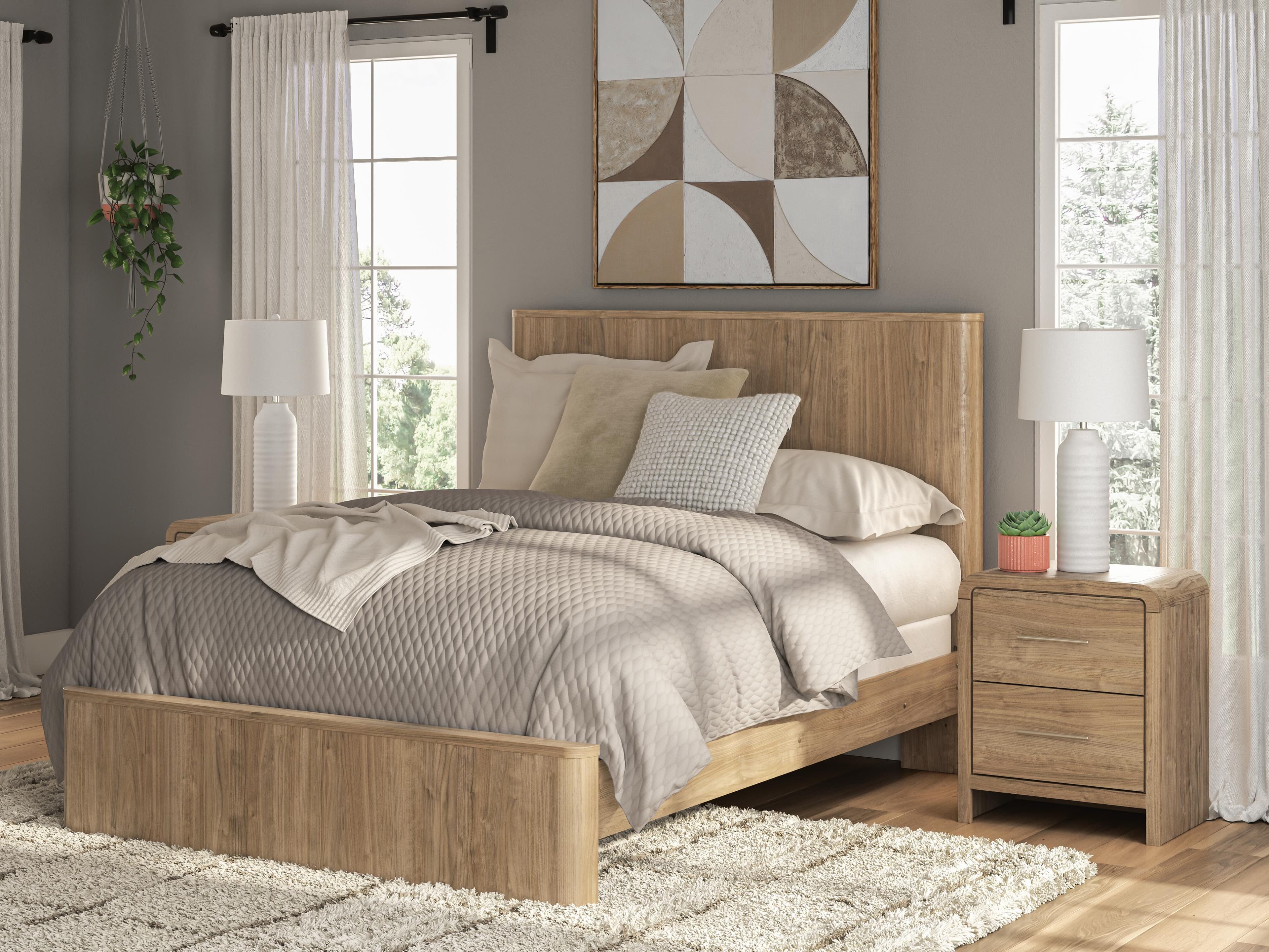 Dovander Queen Panel Bed — Warm Natural Brown — view 2