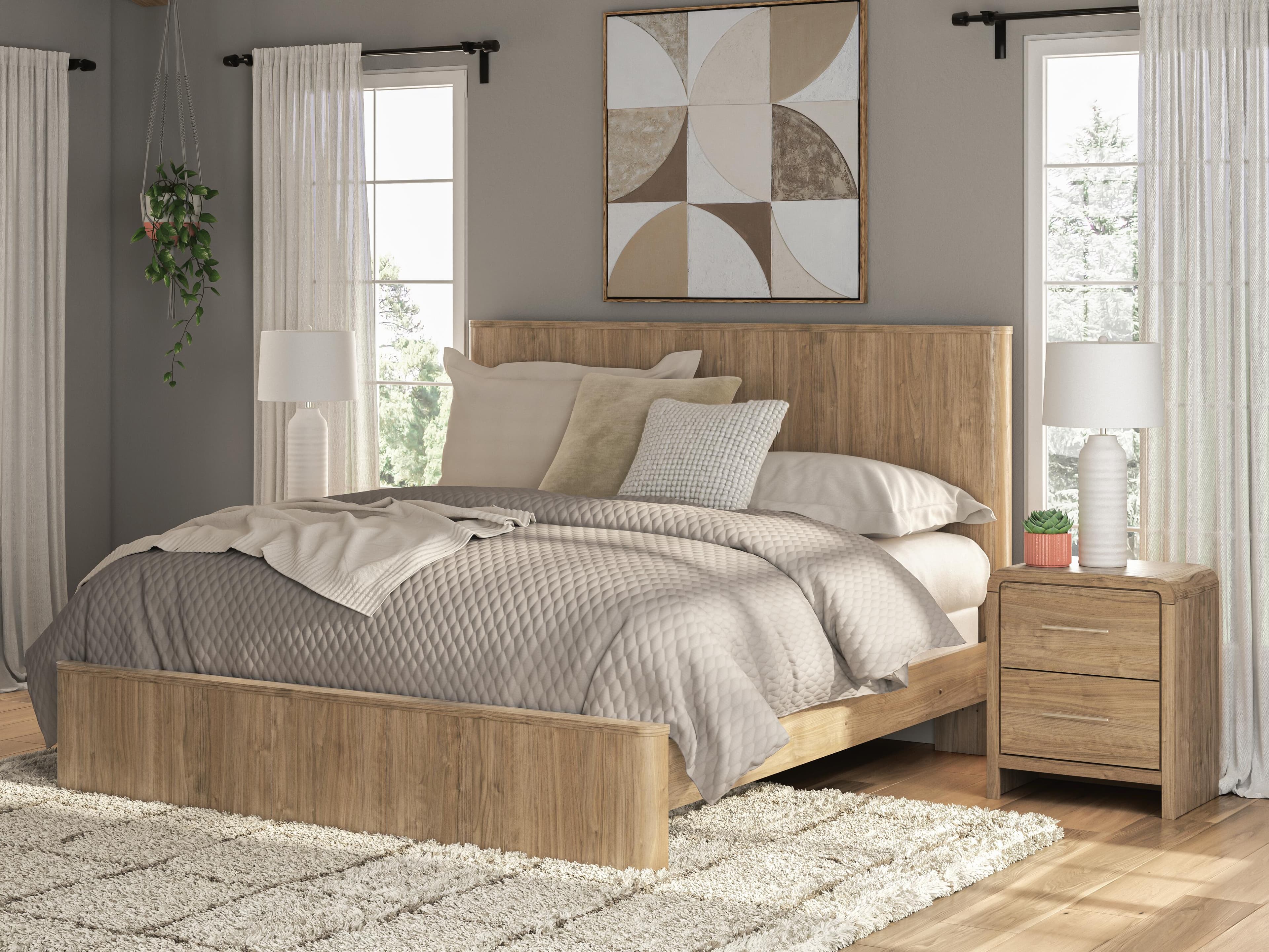 Dovander King Panel Bed — Warm Natural Brown — view 2