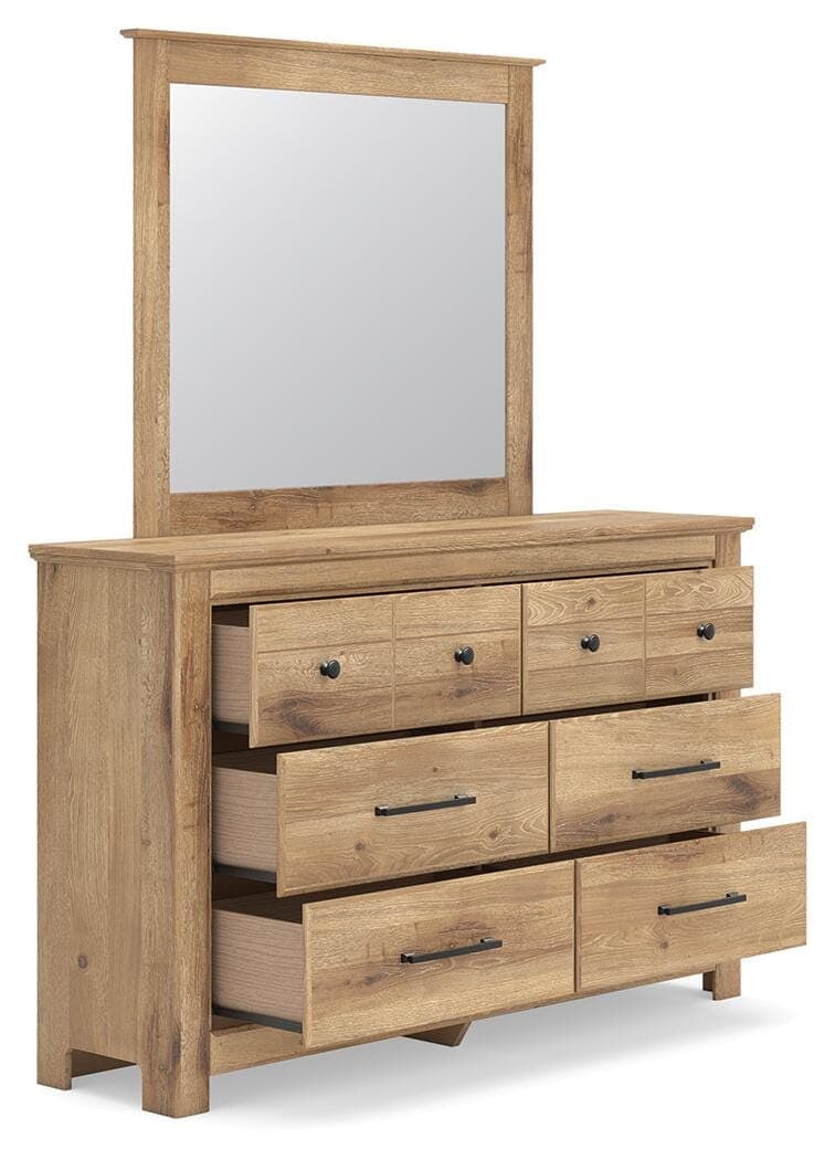 Fenderport Dresser and Mirror — Tan — view 3