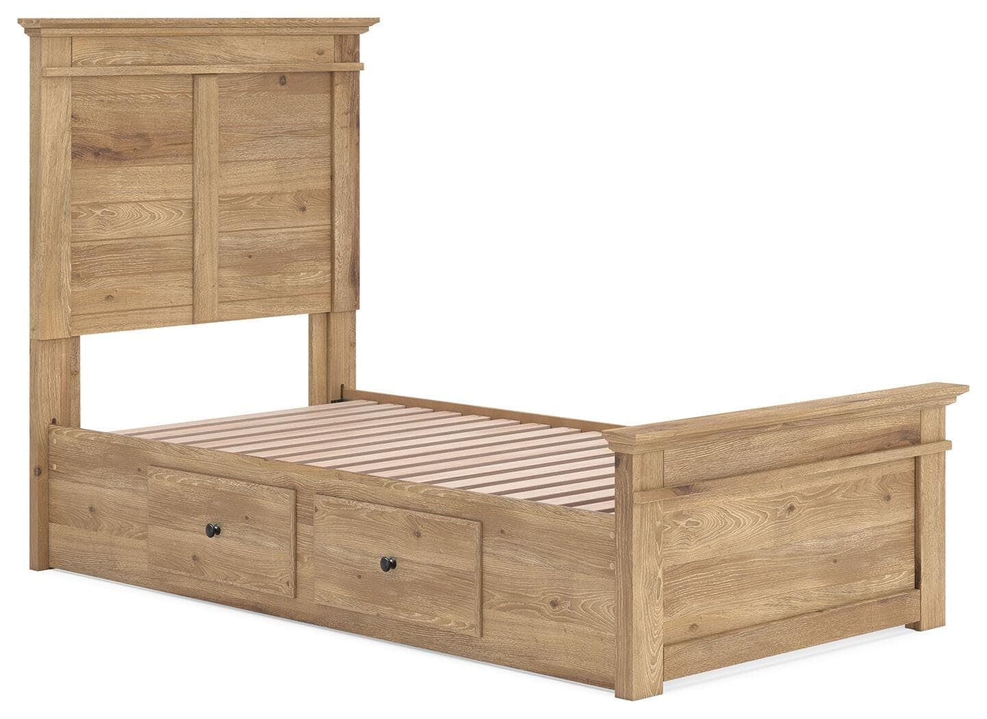 Fenderport Twin Panel Storage Bed — Tan — view 3