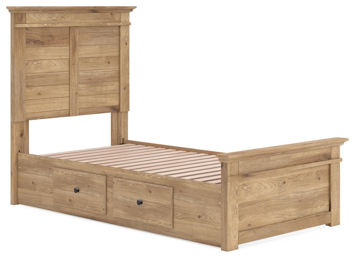 Fenderport Twin Panel Storage Bed — Tan — view 3