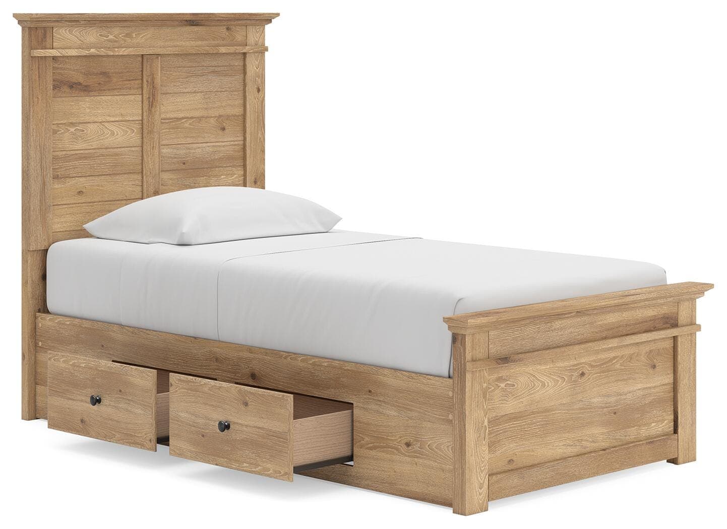 Fenderport Twin Panel Storage Bed — Tan — view 5