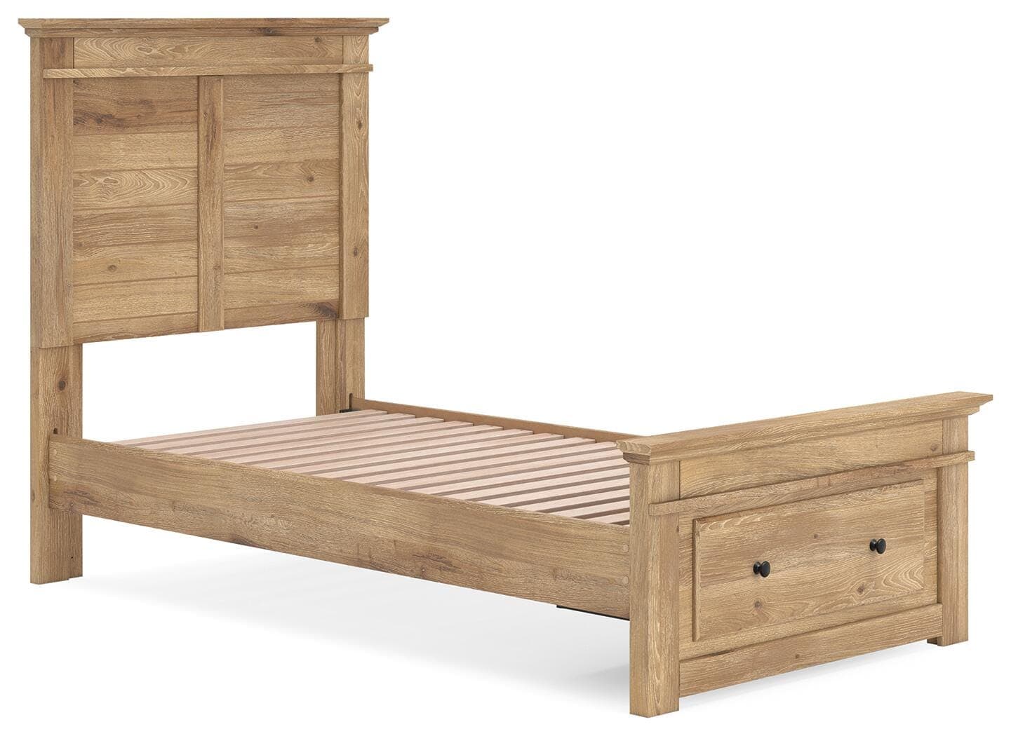 Fenderport Twin Panel Storage Bed — Tan — view 3
