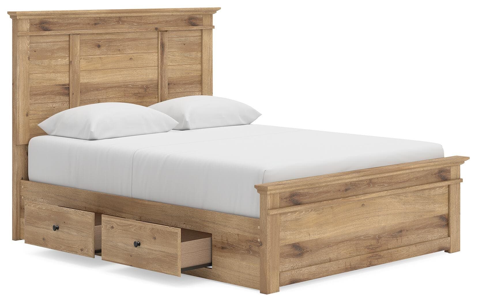 Fenderport Queen Panel Storage Bed — Tan — view 5
