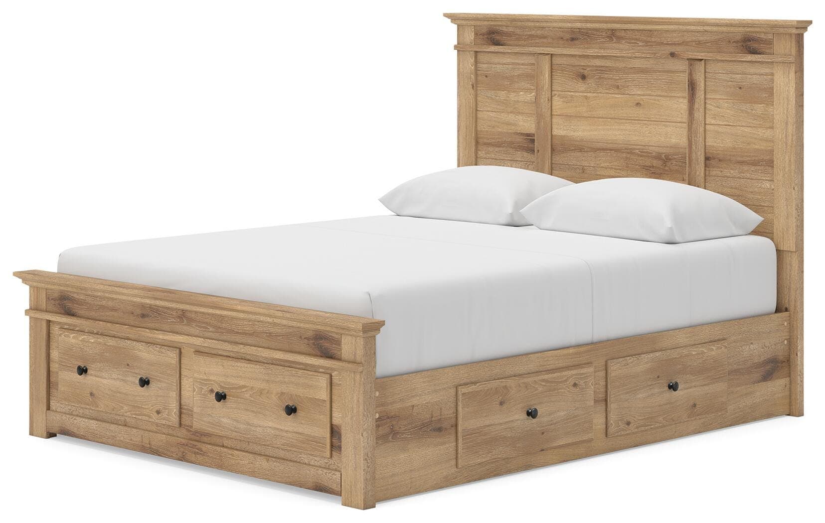 Fenderport Queen Panel Storage Bed — Tan — view 4