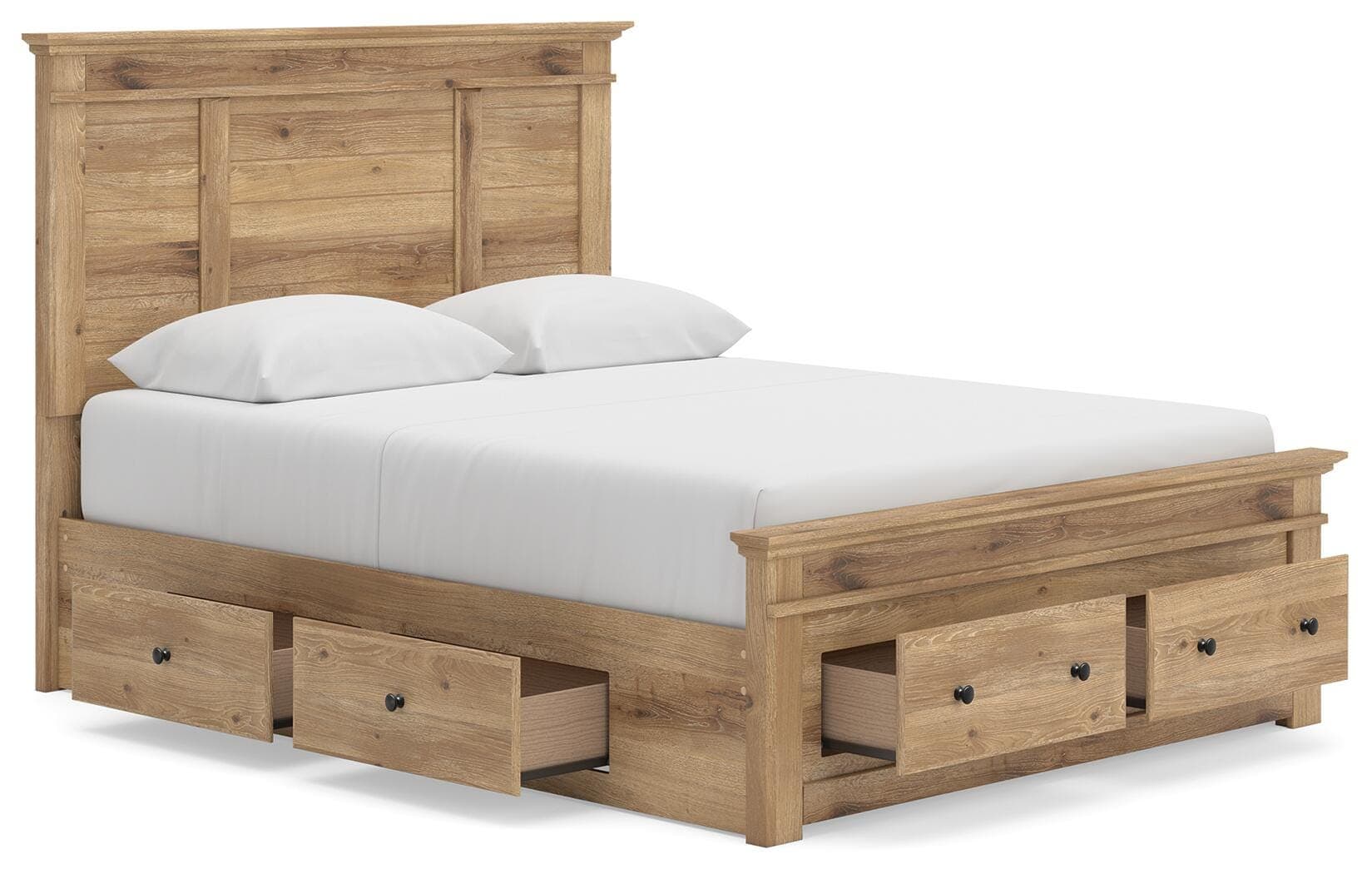 Fenderport Queen Panel Storage Bed — Tan — view 5