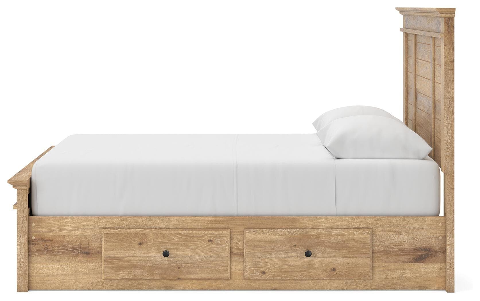 Fenderport Queen Panel Storage Bed — Tan — view 8
