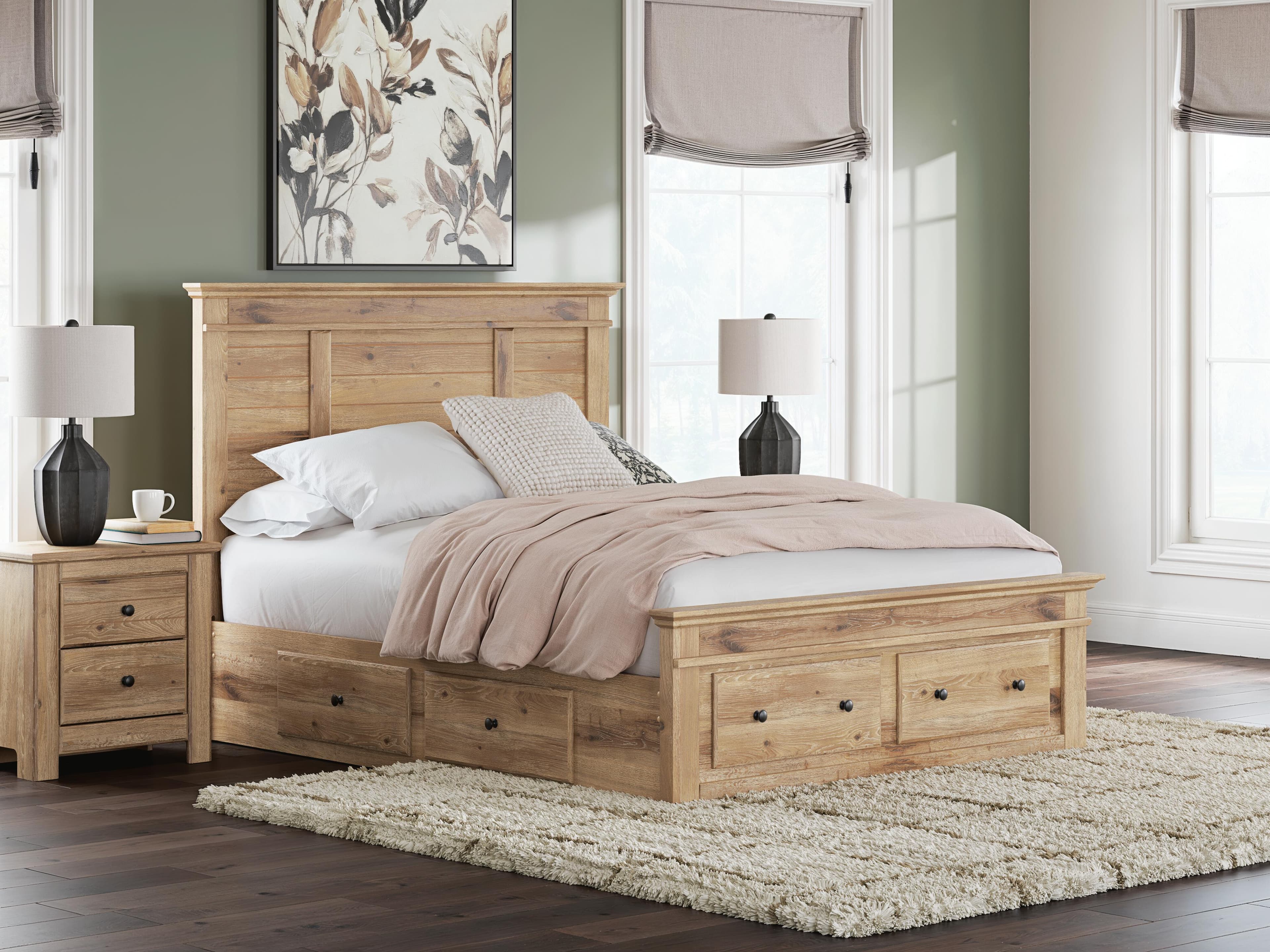 Fenderport Queen Panel Storage Bed — Tan — view 2