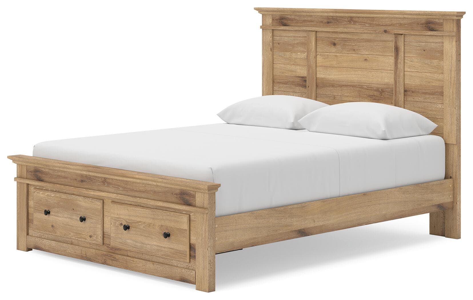 Fenderport Queen Panel Storage Bed — Tan — view 4