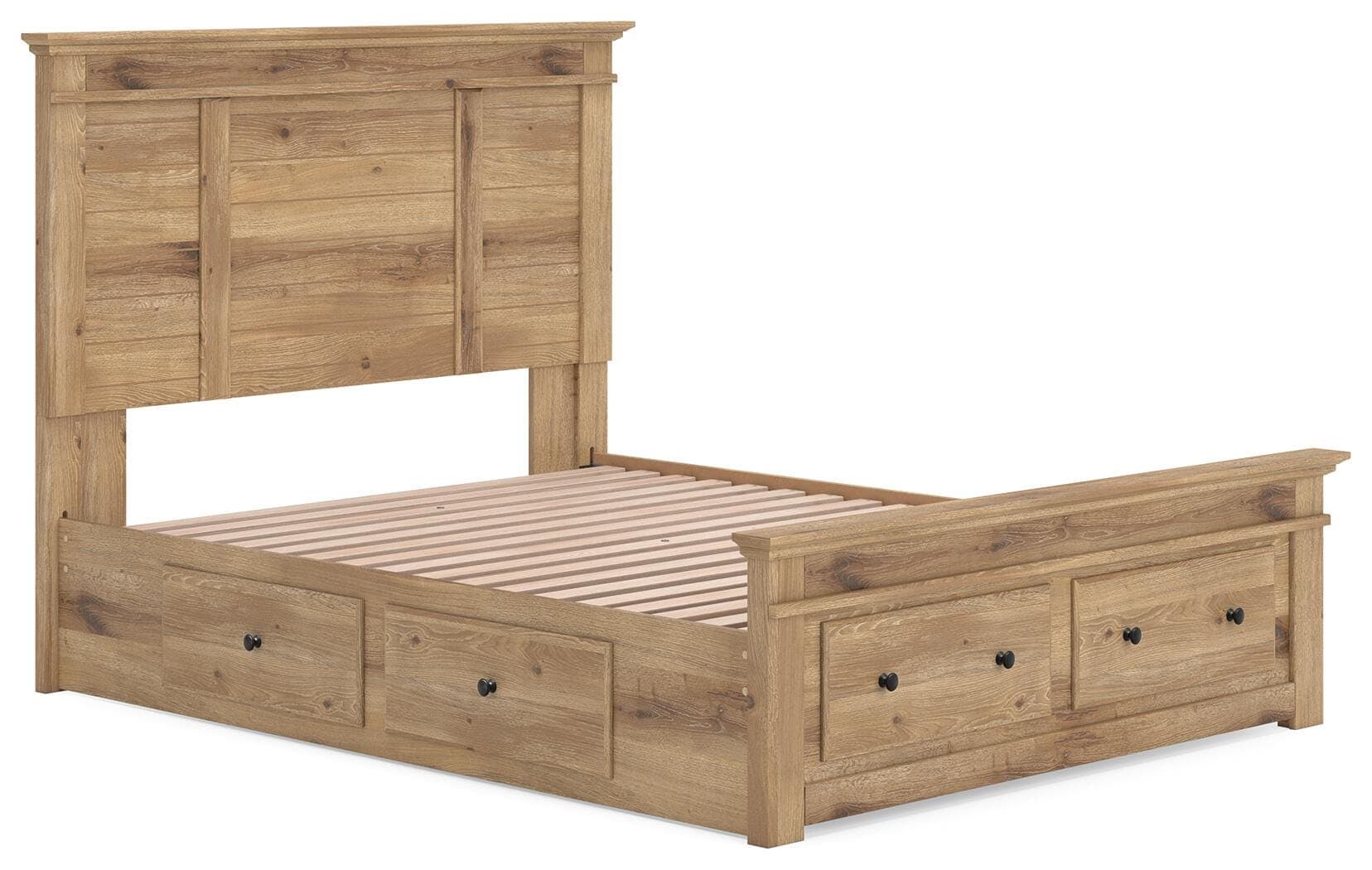 Fenderport Queen Panel Storage Bed — Tan — view 3