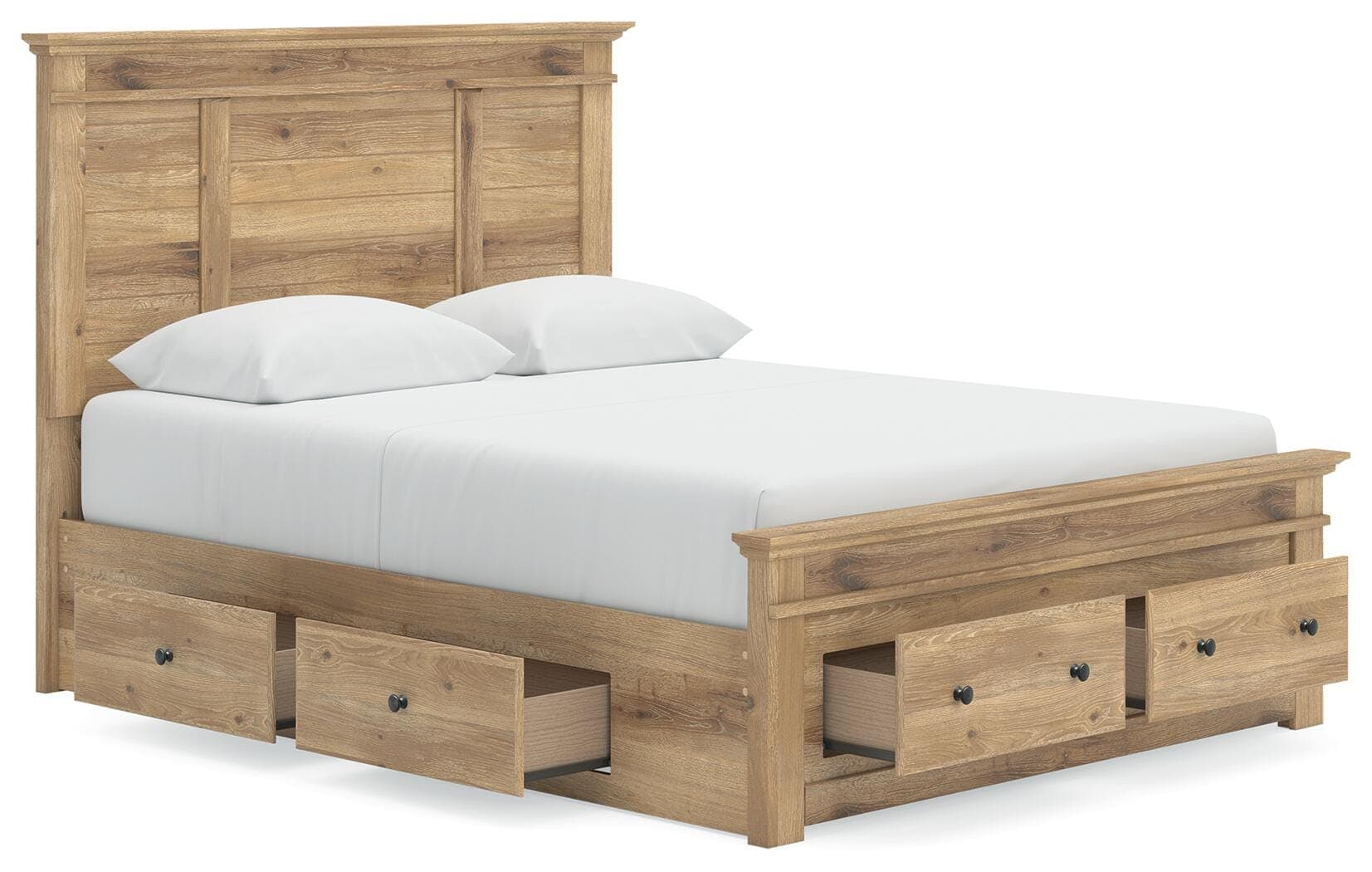 Fenderport Queen Panel Storage Bed — Tan — view 5