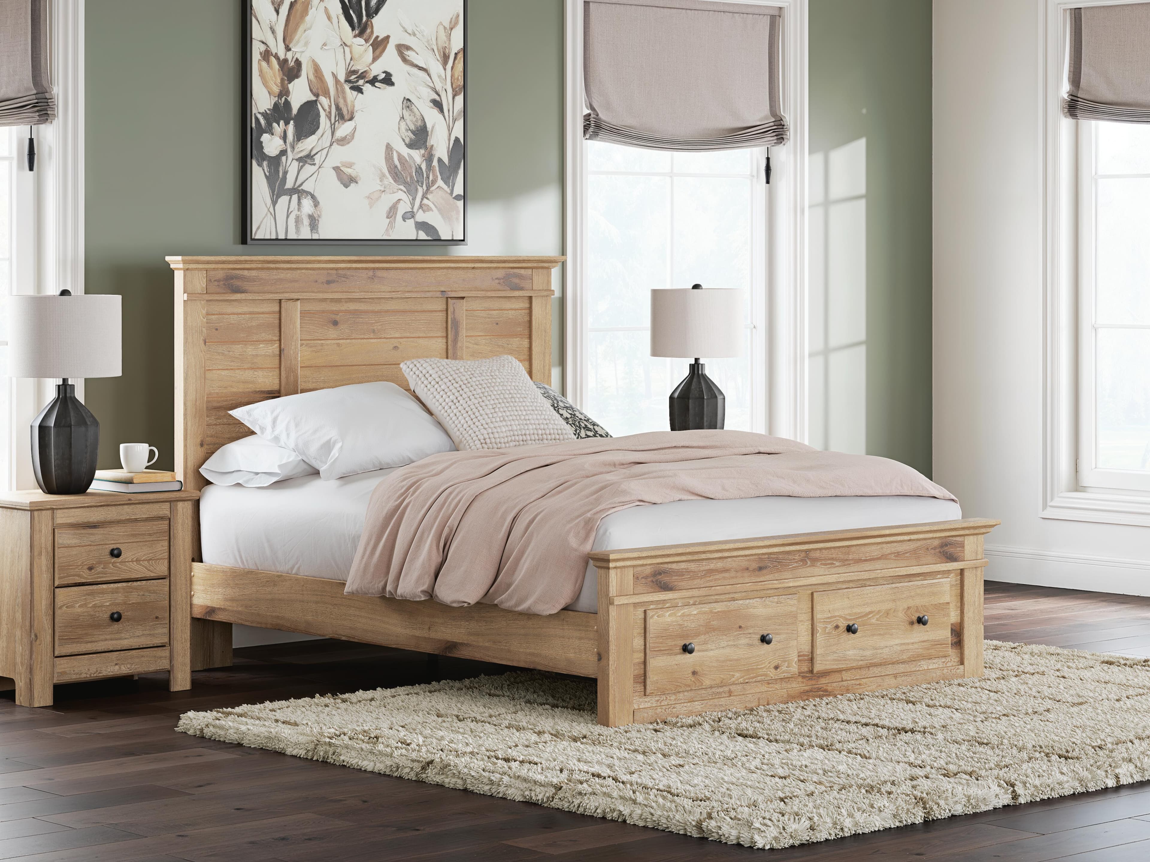 Fenderport Queen Panel Storage Bed — Tan — view 2