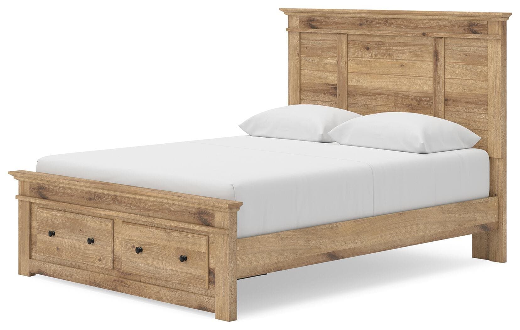 Fenderport Queen Panel Storage Bed — Tan — view 4