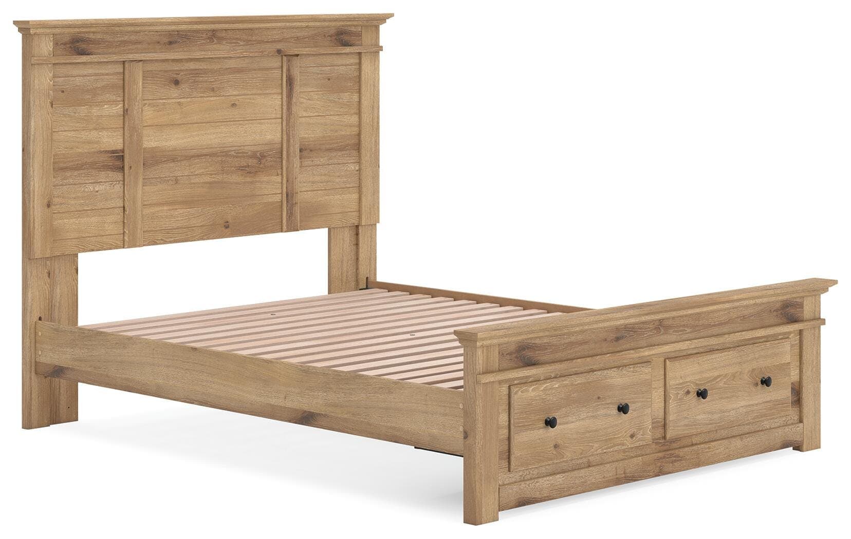 Fenderport Queen Panel Storage Bed — Tan — view 3