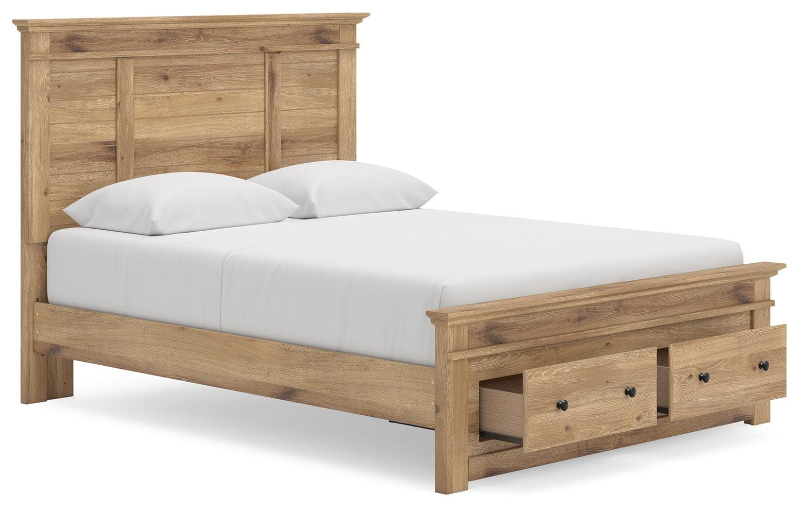Fenderport Queen Panel Storage Bed — Tan — view 5