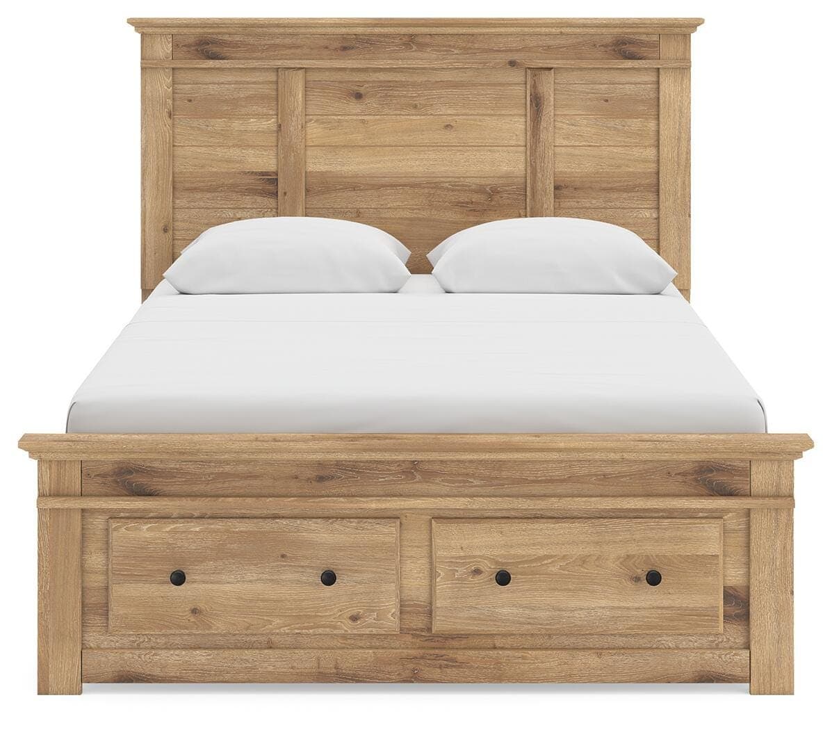 Fenderport Queen Panel Storage Bed — Tan — view 6