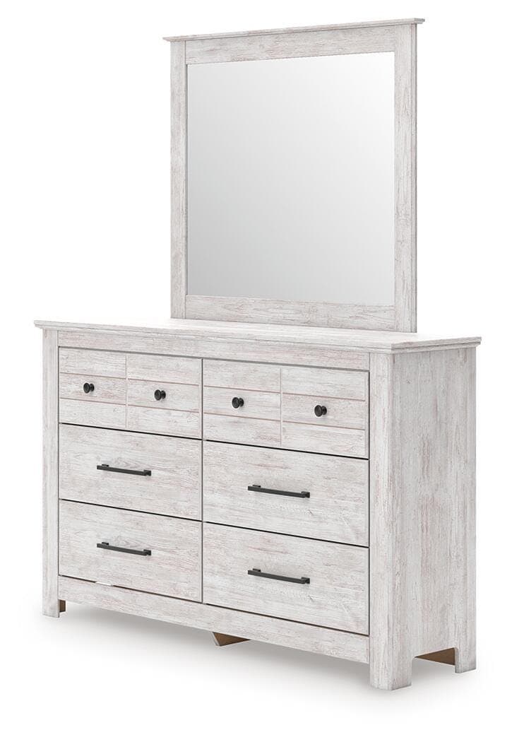 Fenderport Dresser and Mirror — Whitewash — view 2