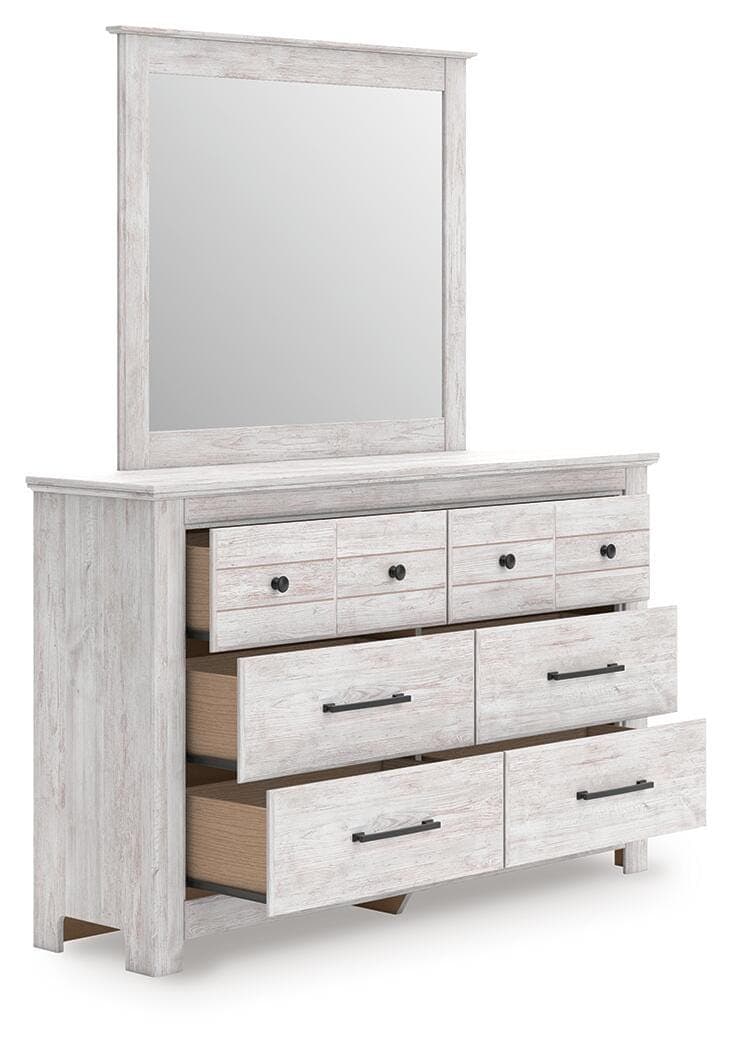 Fenderport Dresser and Mirror — Whitewash — view 3