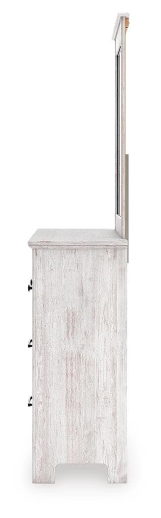 Fenderport Dresser and Mirror — Whitewash — view 6