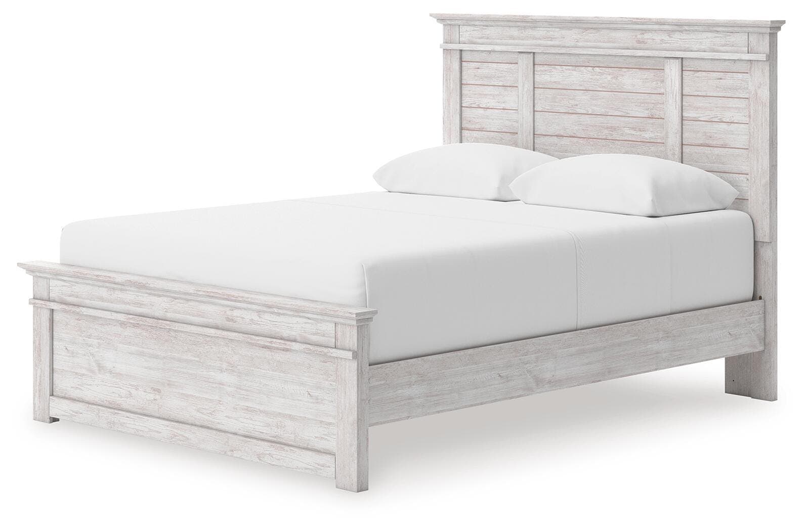 Fenderport Queen Panel Storage Bed — Whitewash — view 2