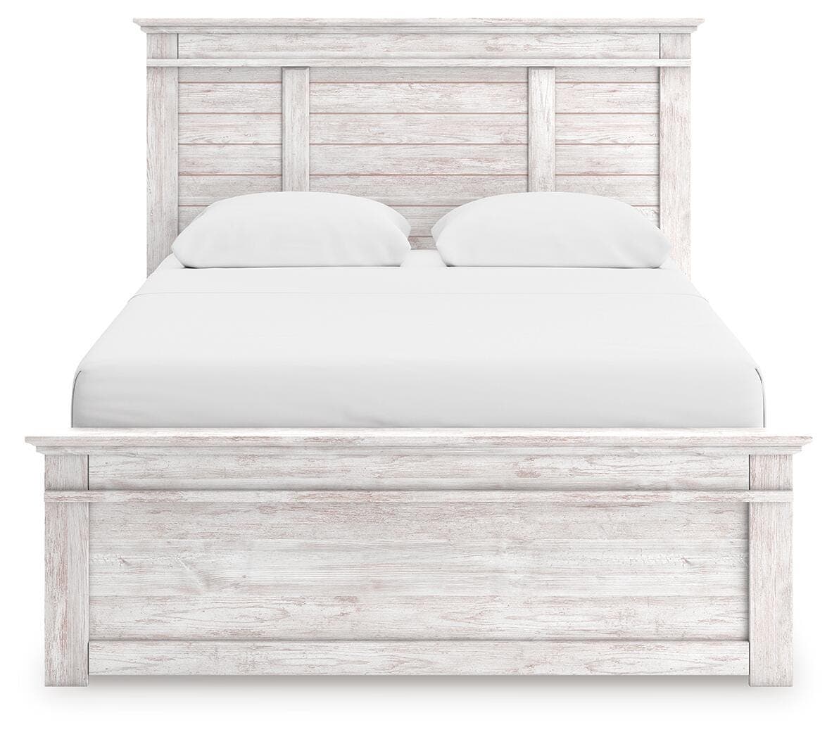 Fenderport Queen Panel Storage Bed — Whitewash — view 6