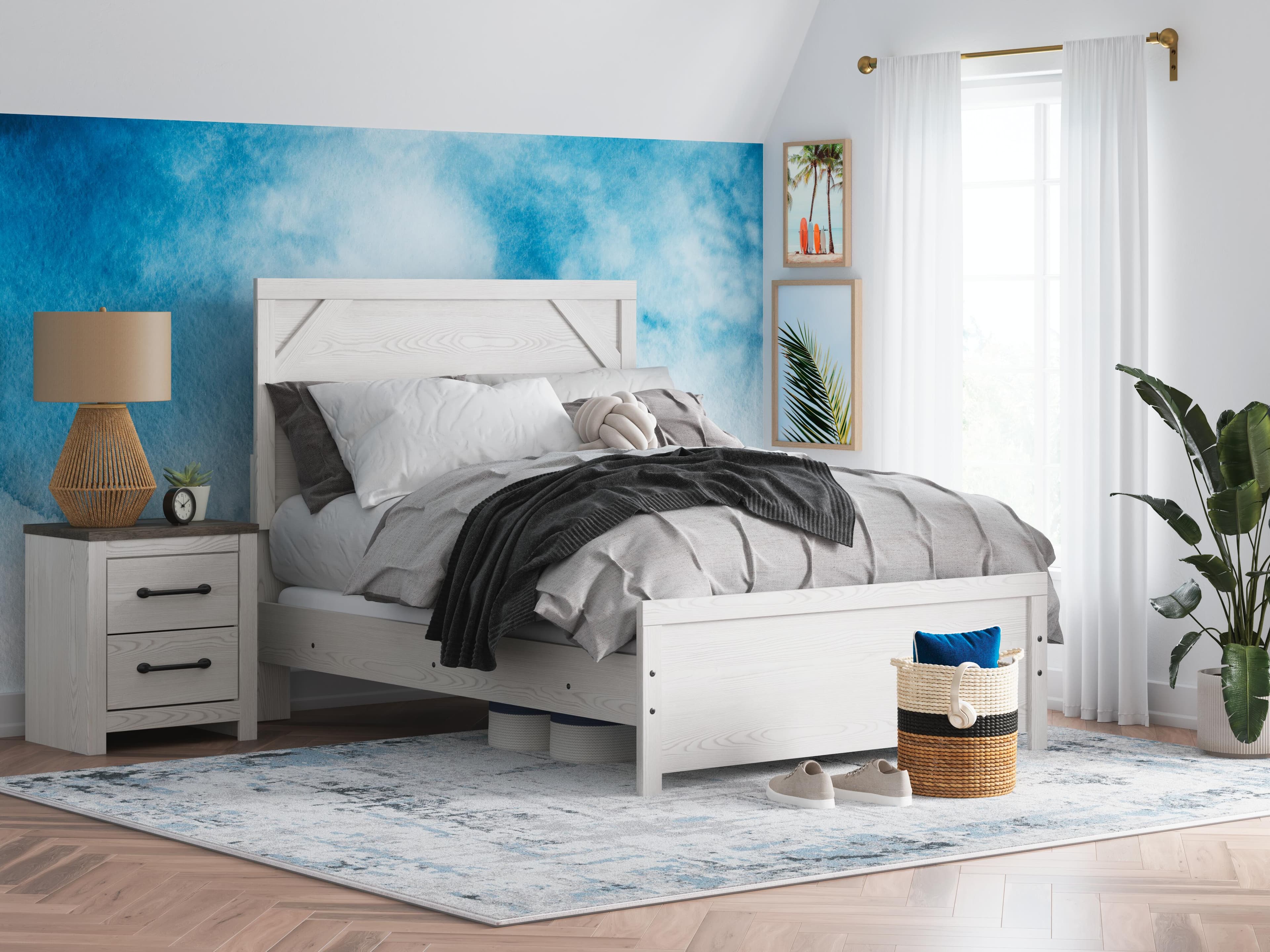 Gerridan Full Panel Bed — Black/Gray & White — view 2